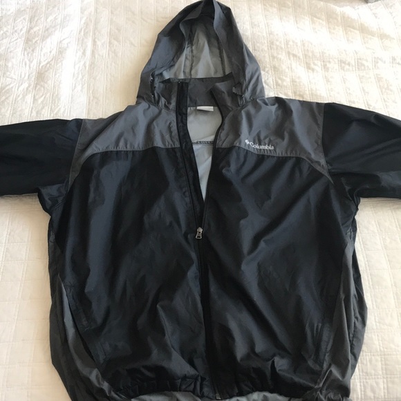 mens black columbia rain jacket